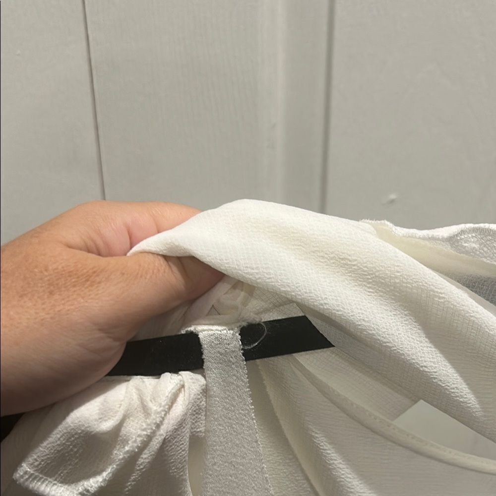 Zara White Ruffle Sleeve Top, XS - Picture 5 of 7